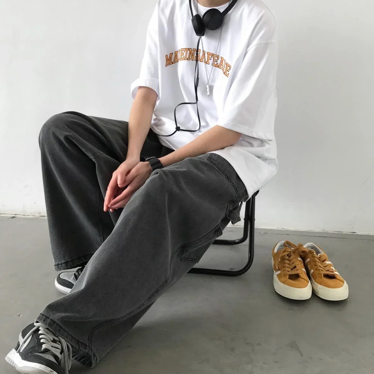 2024 Streetwear Multi-pocket Jeans Loose Plus Size 5XL Wide Leg Pants Japanese Harajuku Casual Denim Trousers Men Clothing