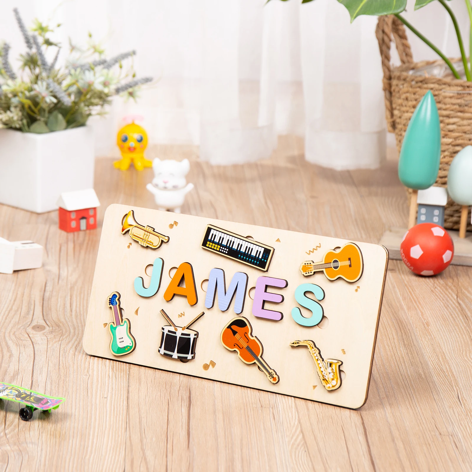 Personalized Wooden Name Puzzle Puzzle Toys For Toddlers Customized First Name Gifts for Baby Kids