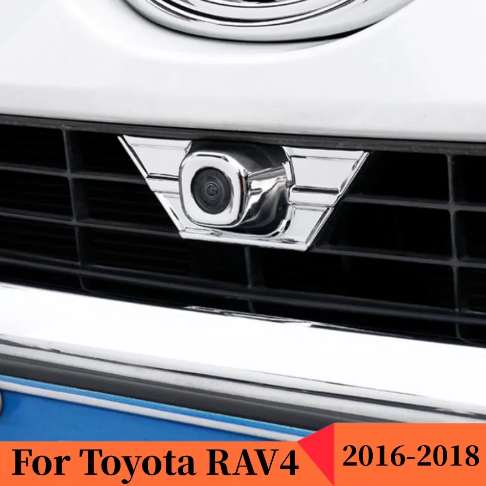 

For Toyota RAV4 RAV 4 2016 2017 2018 Car Front Camera Frame Trims Decorative ABS Chrome Auto Styling Accessories Mouldings 1 PCS