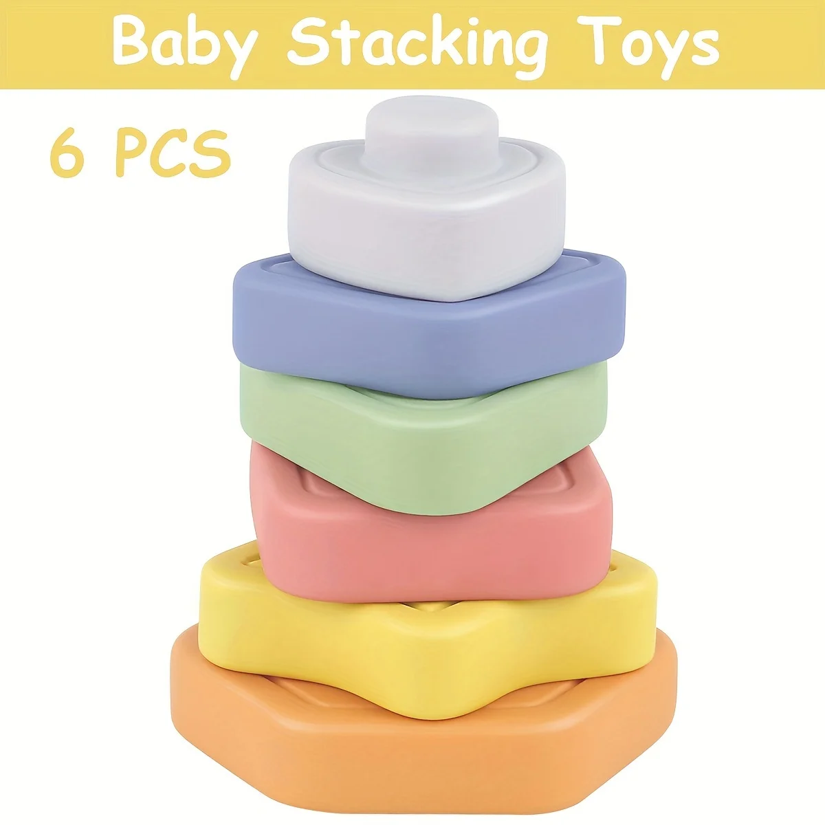 

Baby Sorting Stacking Stacking Toys, Soft Rubber Blocks for Bath, Beach, Color Awareness Puzzle Toys, Perfect Gift for Holidays