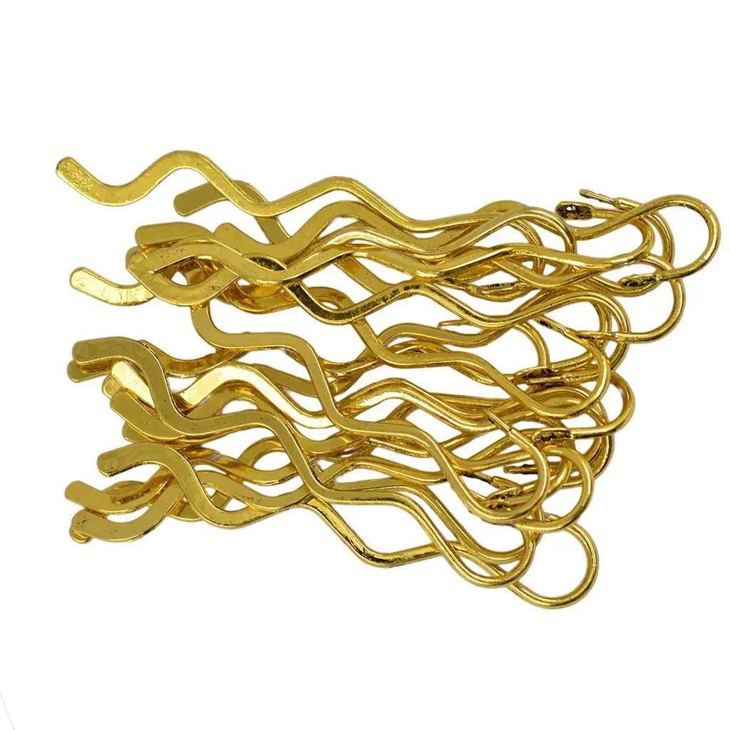 20pcs Smooth gold color Wave Beading Bookmark with Loop Handmade Jewelry Findings