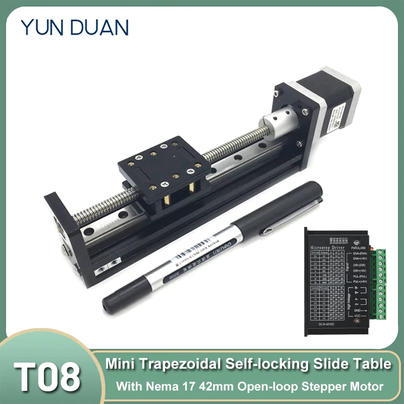 

Linear Rail Guide Sliding Table Rail Linear Stage T-type Transport Guide Platform 50~300mm & NEMA17 Stepper Motor Driver Kit