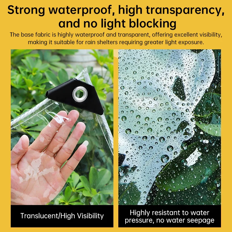 Transparent Waterproof Tarpaulin Garden Rainproof Clear Poly Tarp Plant Cover Insulation Shed Cloth with Grommets