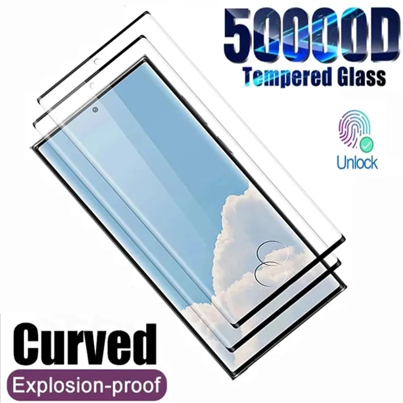 

5000D Curved Tempered Glass For Samsung Galaxy S21 S22 S23 Plus Ultra FE Screen Protector Note 20 10 9 Plus S22 S20 S9 S10 Glass