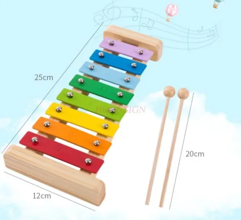 Wooden octave children's hand percussion instrument children's intellectual percussion music toy xylophone