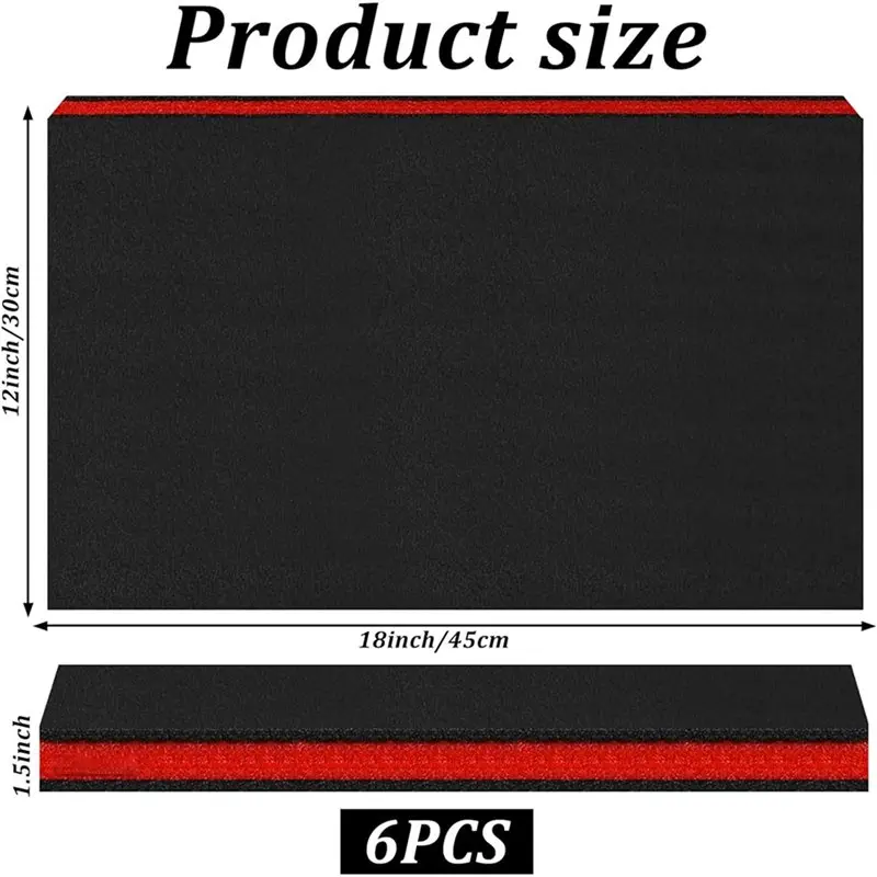 B14C 12 Pack Tool Box Foam Inserts For Cases,18 X 12 X1.5 Inch Tool Box Liner Foams Sheets Polyethylene,Toolbox Organizer