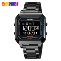 SKMEI Men's Electronic 2149  Square Steel Band Student Multi functional Sports Waterproof Night Glow Electronic Watch