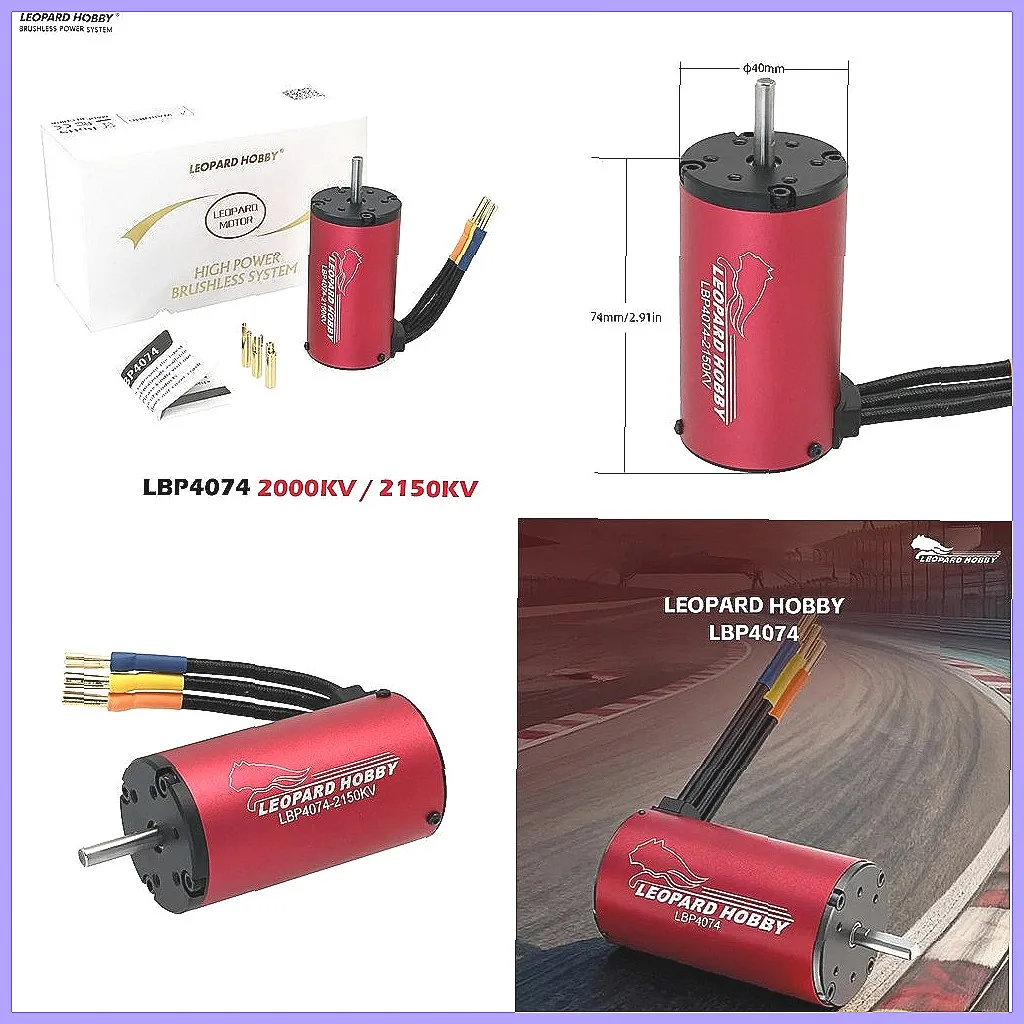 Leopard Hobby LBP4074 2000KV Waterproof Brushless Motor for 1/8 RC Car Buggy Boat Off-road Racing