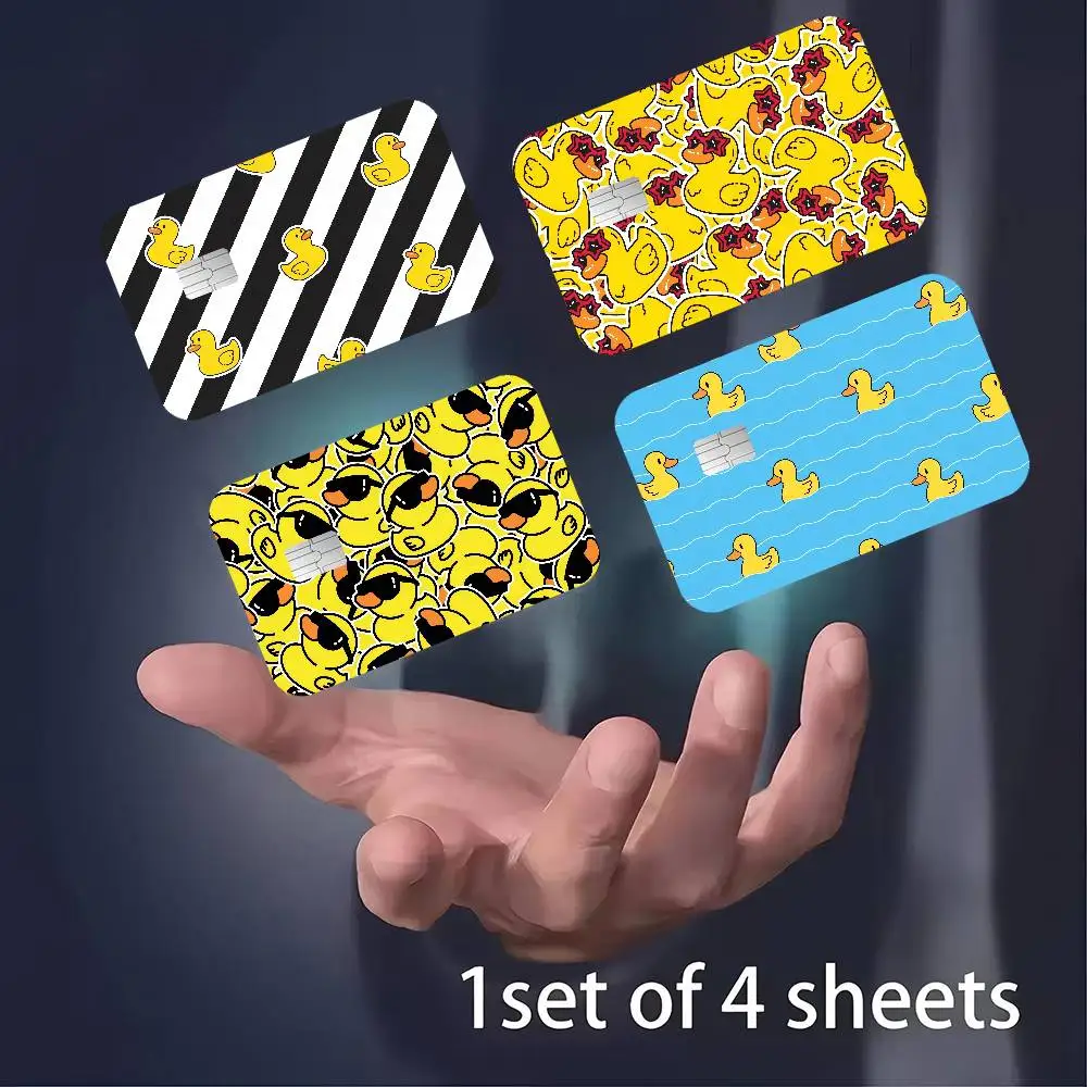 Yellow Classic Rubber Duck Anime Young Creidt Card Debit Card Sticker Film Case Front Tape For Small Big Chip No Chip