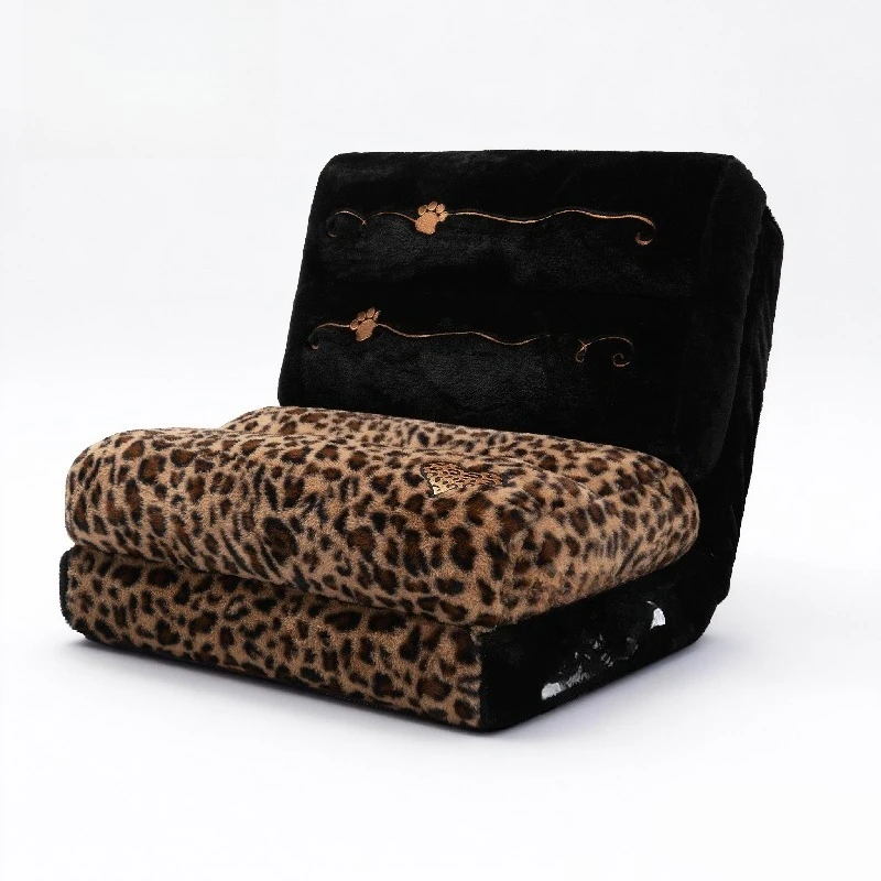 

Leopard print sofa foldable dual-purpose sofa multi-functional balcony living room stretch folding bed