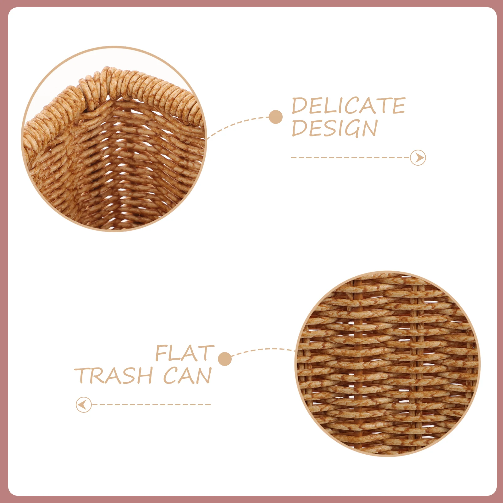 

Woven Trash Can Crevice Garbage Bin Storage Basket For Kitchen Bedroom Light Weight Multifunctional Fruit Sundries