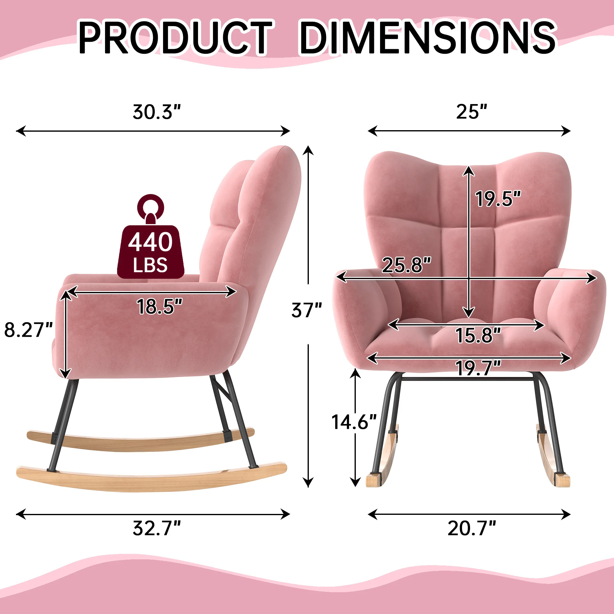 TUAREX High Back Nursery Rocki - Baby Nursery Rocking Chair ulasan dan harga