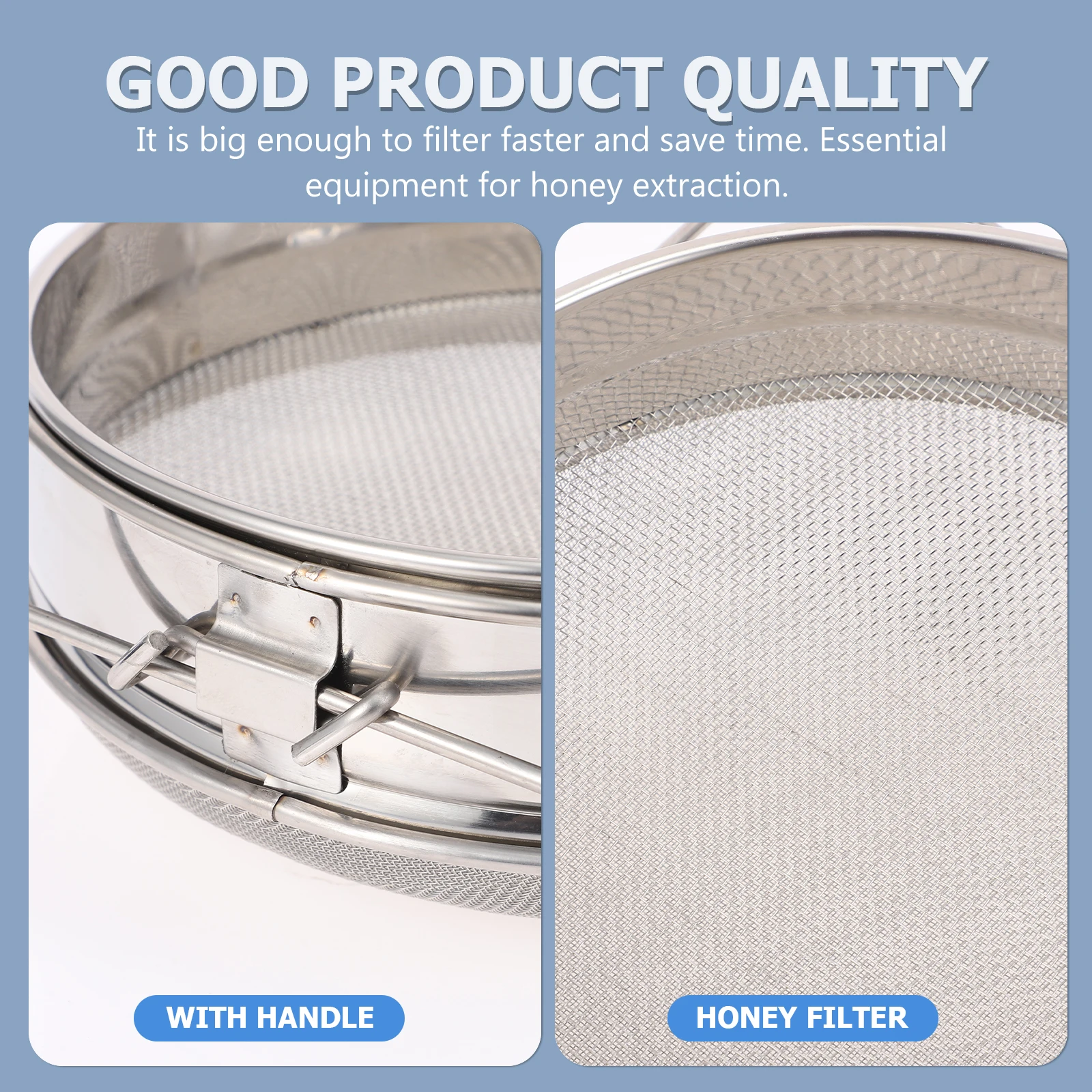

Stainless Steel Honey Strainer Double Layer Filter Beekeeping Equipment Home Use Large Size Sieve Practical
