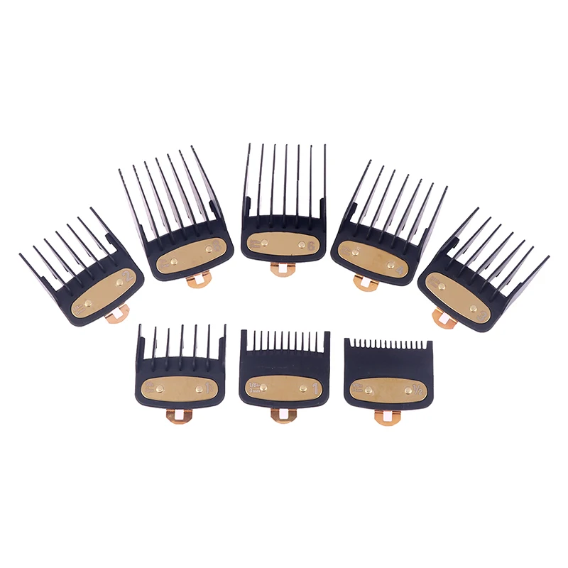 Professional Limit Comb Set for Hair Clipper, Cutting Guide Combs, 1.5mm, 3mm, 4mm, 5mm, 6mm, 10mm, 13mm, 19mm, 25mm, PCes 8