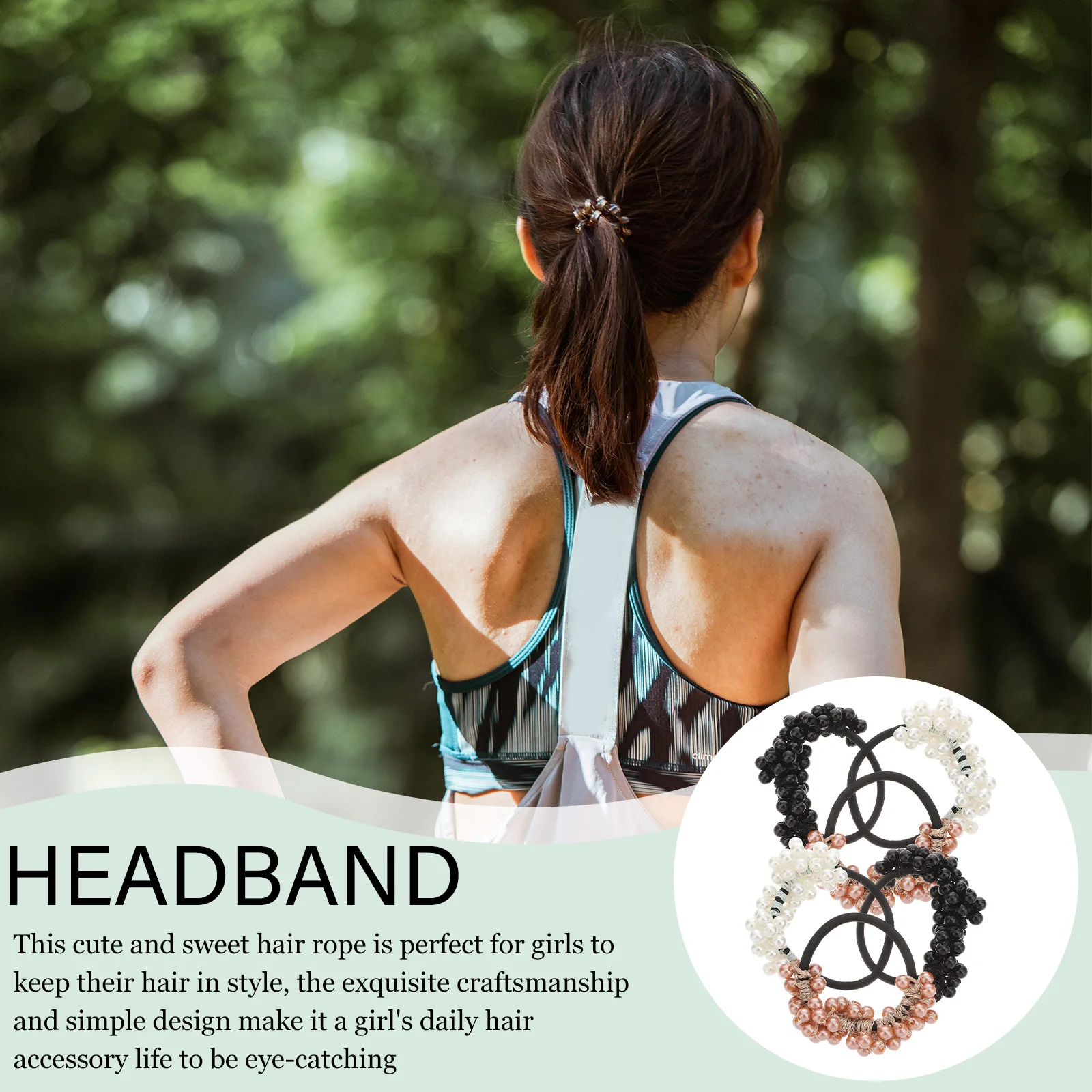 

6pcs Beaded Pearl Scrunchies Durable Ponytail Holders For Women Elegant Hair Accessories Stylish Hair Ties Matching Any