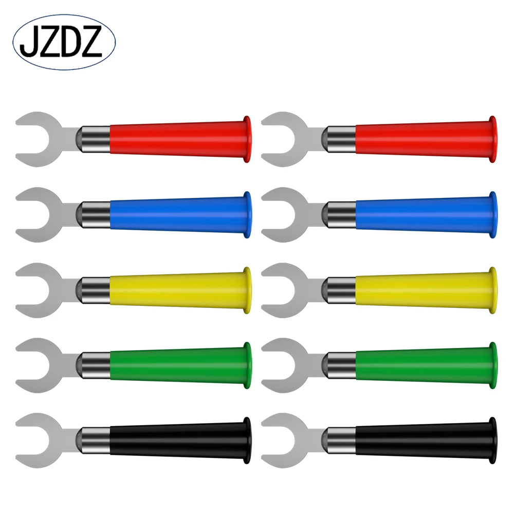 

JZDZ10PCS 6MM Insulated Fork Spade U-Type Wire Connector Electrical Crimp Terminal Y Spade Plug Copper Banana Socket 6mm J.10009