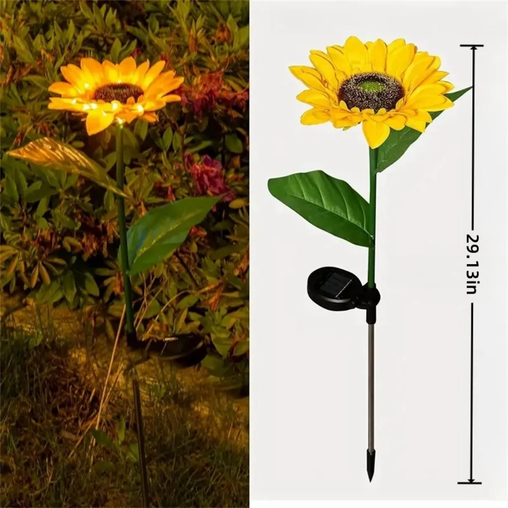 1 قطعة 1 رئيس/3 رئيس في الهواء الطلق LED الشمسية عباد الشمس ضوء الزخرفية ، مناسبة للفناء والحديقة والحديقة الديكور