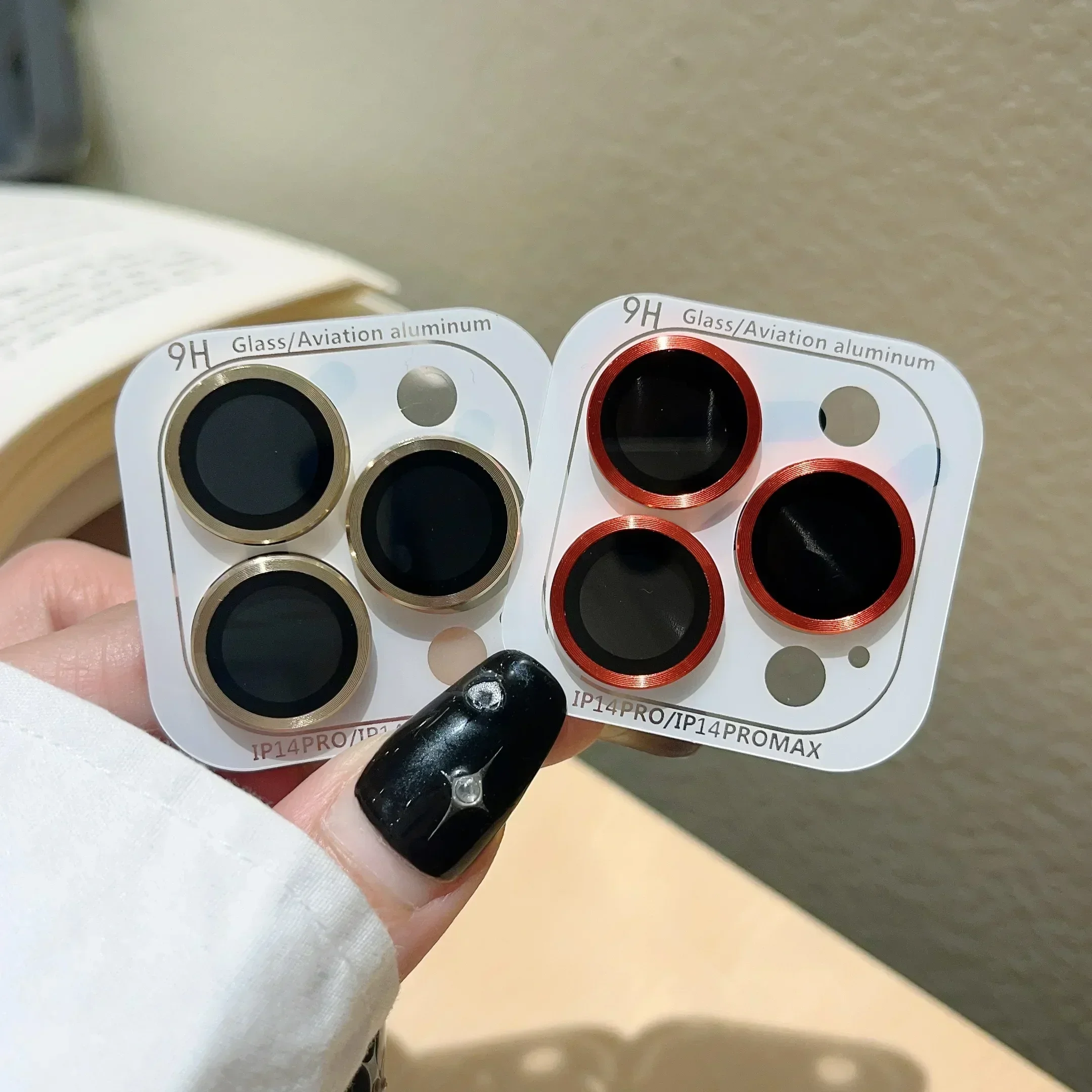 ปกป้องเลนส์กล้องเต็มรูปแบบสำหรับ iPhone 14 PLUS 11 15 PRO MAX 12 MINI กระจกนิรภัยโลหะกระจกนิรภัยเลนส์ฟิล์มป้องกันฝาหลัง