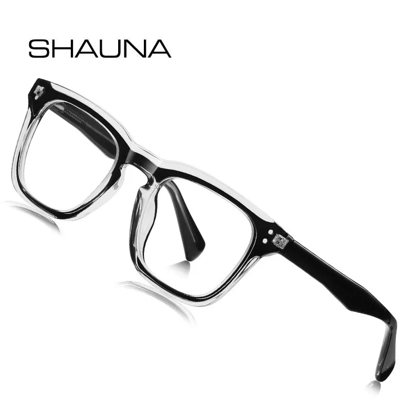 SHAUNA Fashion TR90 Rectangle Glasses Frame Retro Optical Eyeglasses UV400