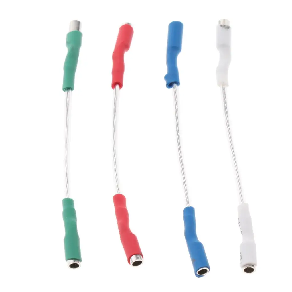 Set of 4 Phonograph Lead Wires Headshell Cables Connector Clips 1.57inch