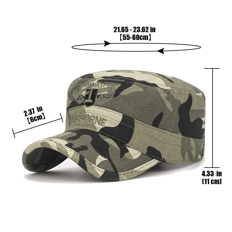 New Unisex Military Enthusiast  Flat Top Baseball Cap Men Women Fashion Outdoor Sport Military Cadet Soft Top Snapback Hat