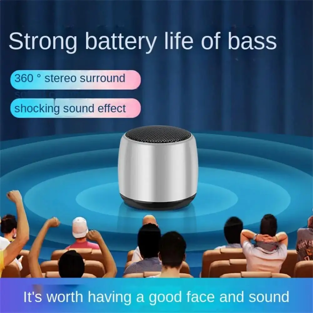 Portable Speaker Wireless Surround Sound Mini Speaker Rich Bass Metal Material Stereo Speaker For Outdoors Travel Pool Beach