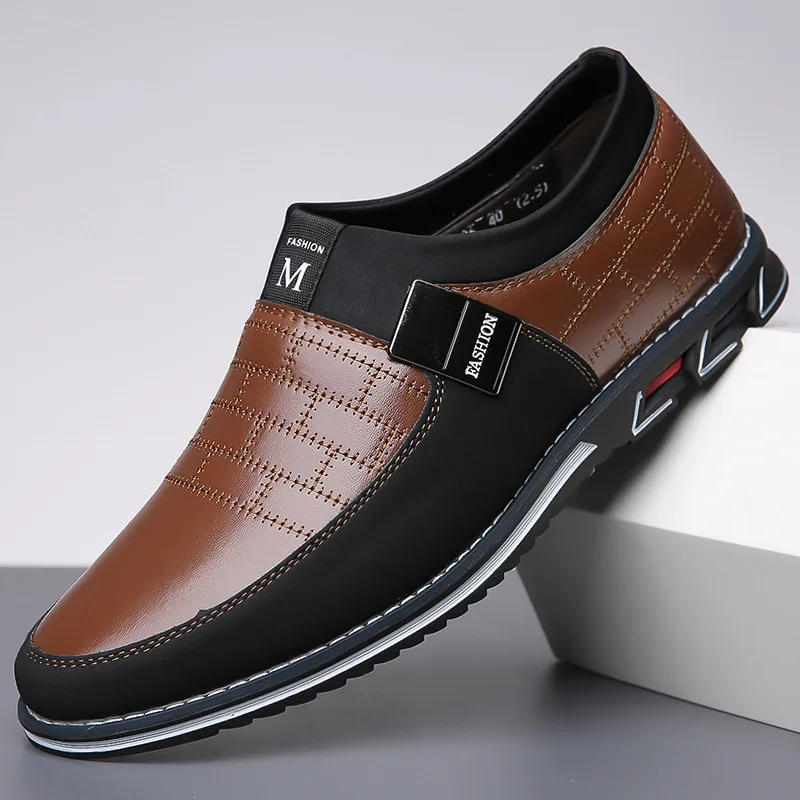 

Модная мужская обувь, повседневная кожаная обувь, большой размер 52, мягкая подошва 53, мужская мужская обувь без шнуровки, товары для пятен