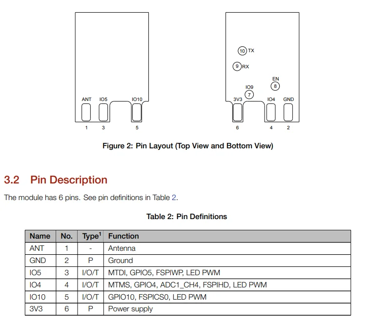 ESP8684-WROOM-07 Wi-Fi Low Power Bluetooth LE Module