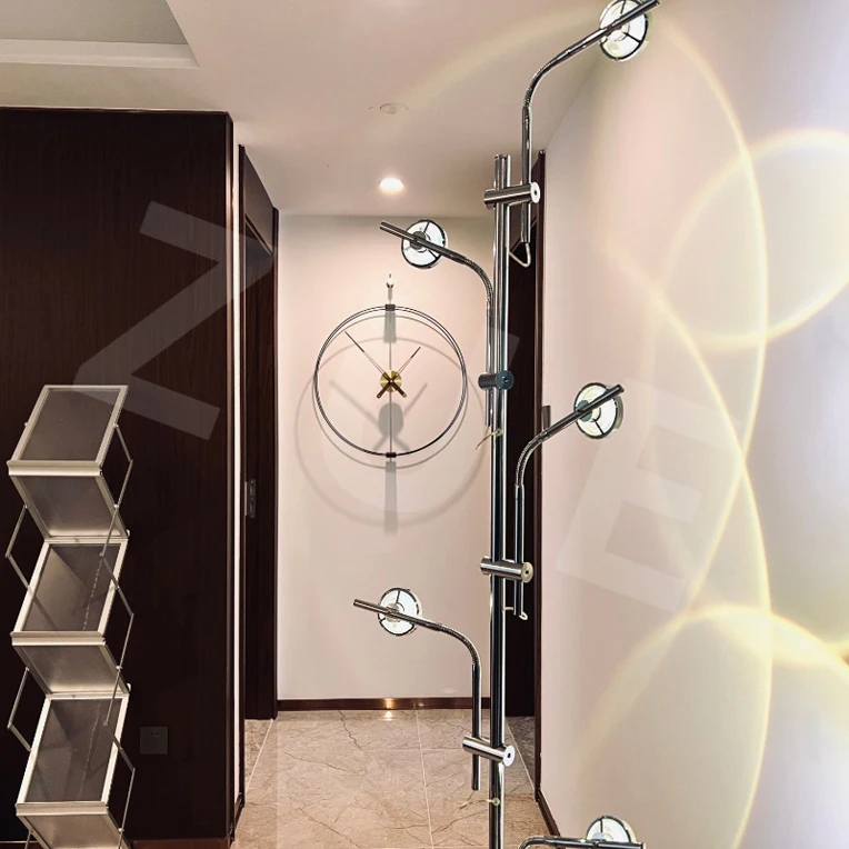 Modern Sunset Floor Lamp with 7 Colored Films & Angle Rotating, Mood Standing Lamp for Living Room Bedroom Hotel Decor Lighting