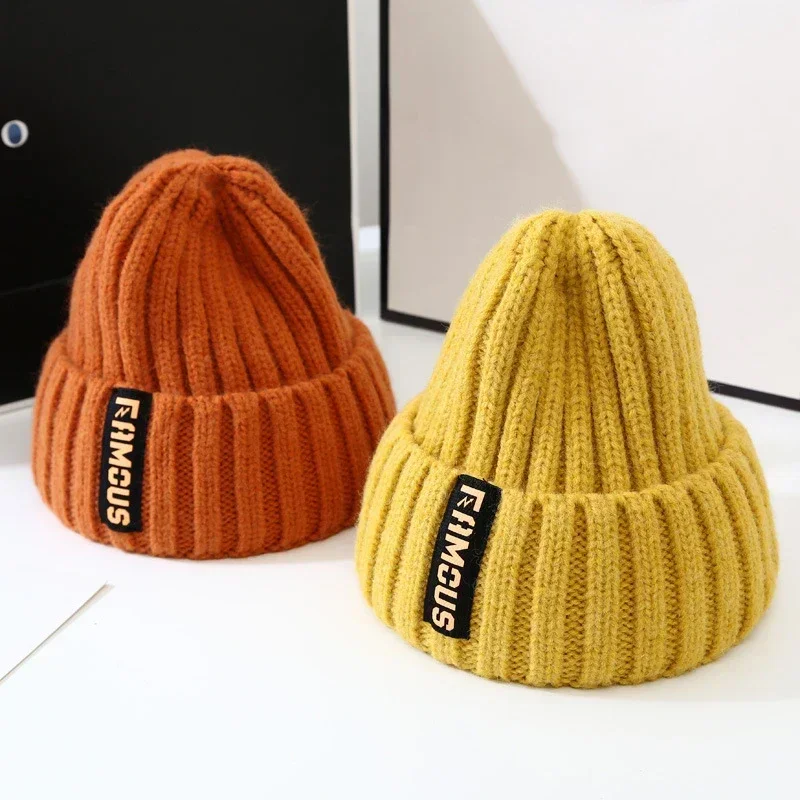 New Knitted Wool Cap Men\'s Winter Hat Women\'s Warm Solid-coloured Hat Soft Wool Knitted Unisex Cold Cap Wool Cap