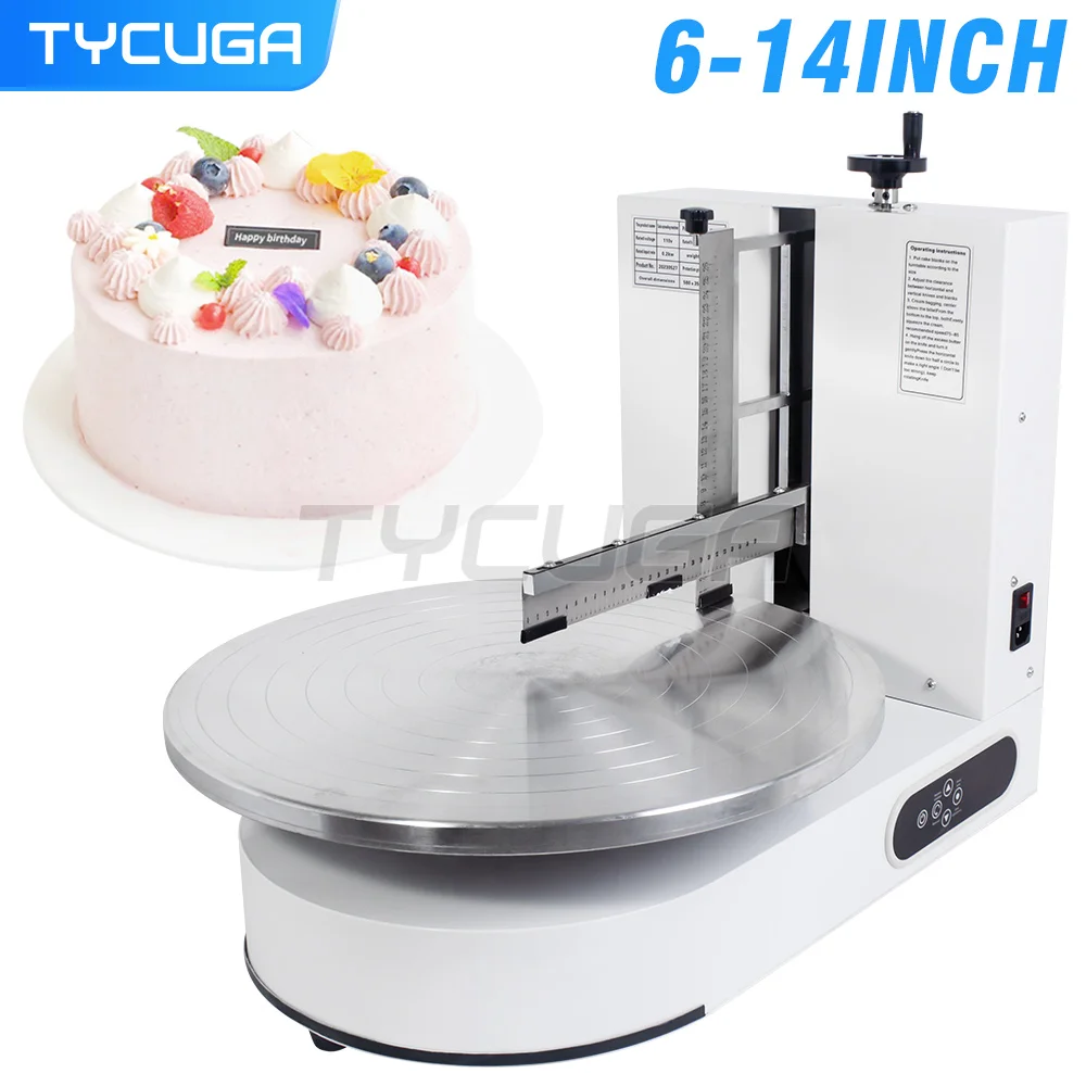 Cake Cream Spreading Coating 6-14 Inch Filling Machine Electric Cake Bread Cream Decoration Spreader Smoothing Baking Machine