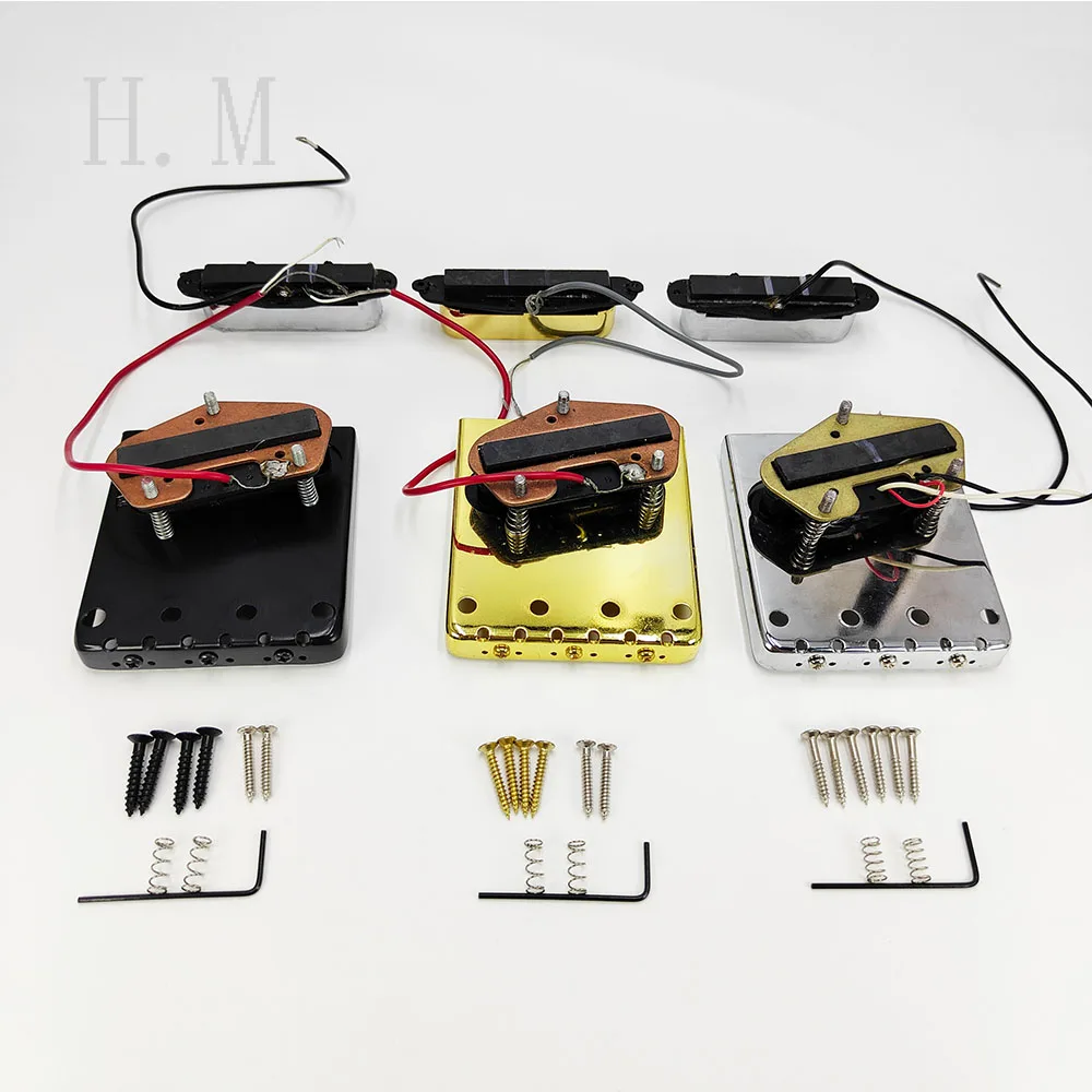 Brass Compensation Three Saddle Ashtray Bridge Guitar Bridge Complete Pickup for Telecaster Tele-TL Electric Guitar