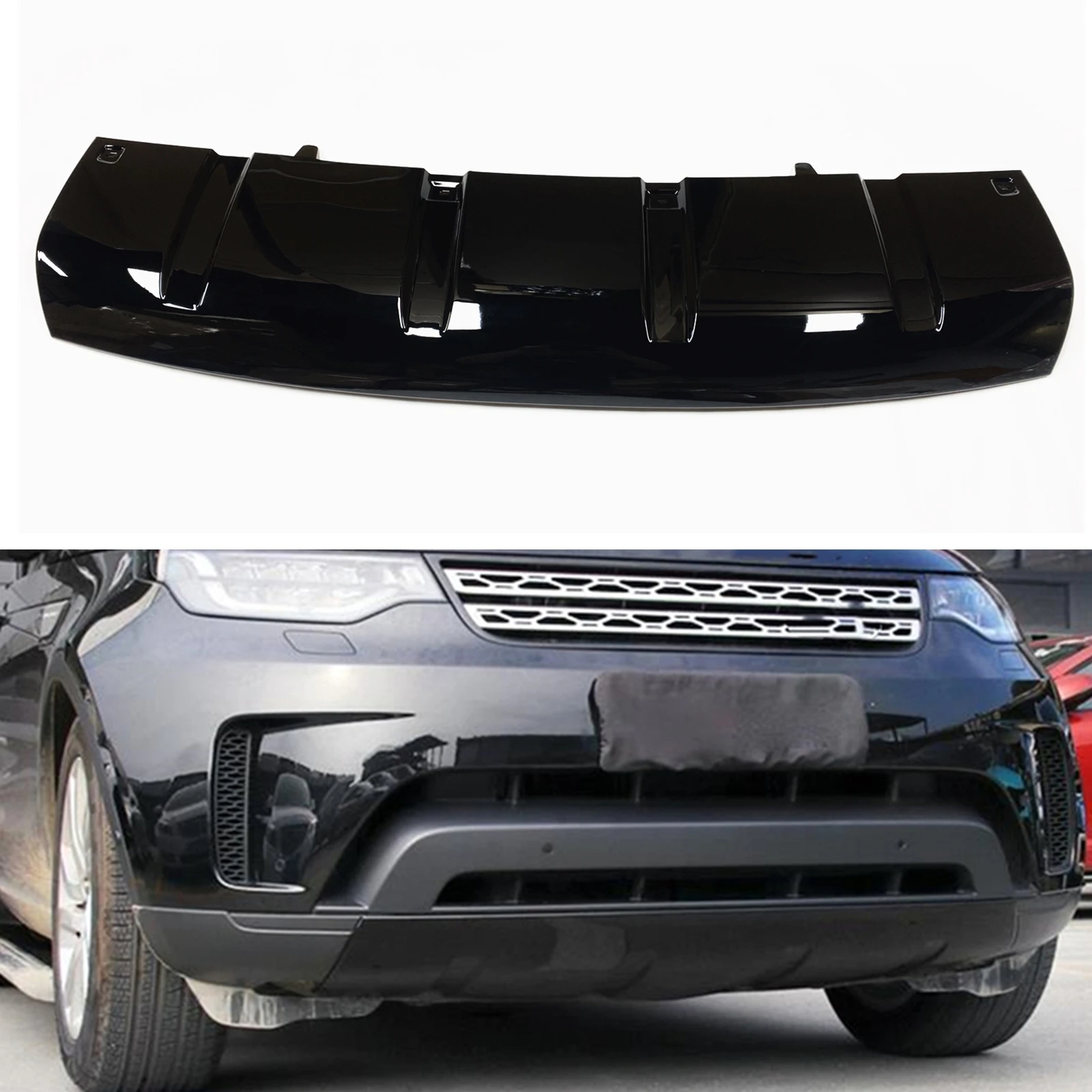 

Front Bumper Skid Plate For Land Rover Discovery 5 2017-2023 Glossy Black LR083106 Car Tow Hook Guard Board Fender Spoiler Cover