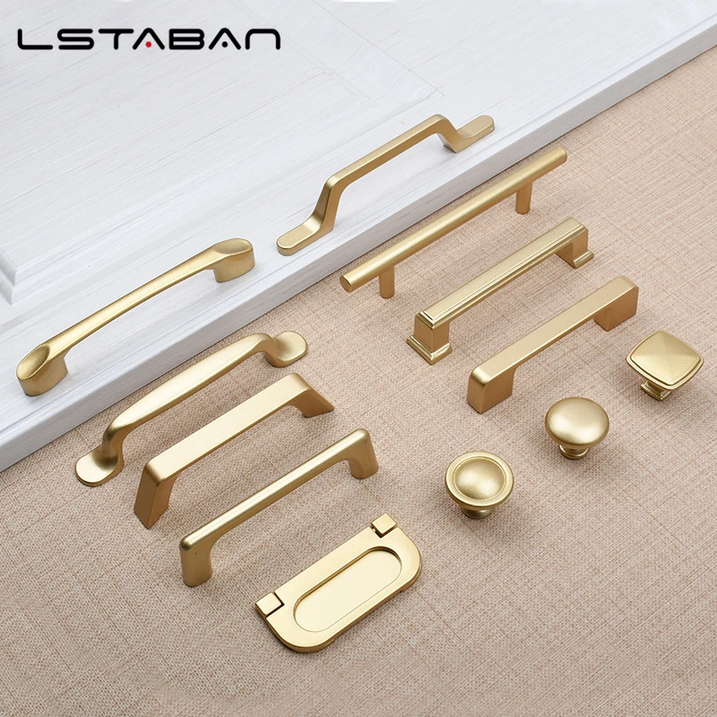 Golden Simple Fashion Aluminum Alloy Furniture Handles Bookcase Handles Wine Cabinet Handles Door Knob Handles For Cabinet