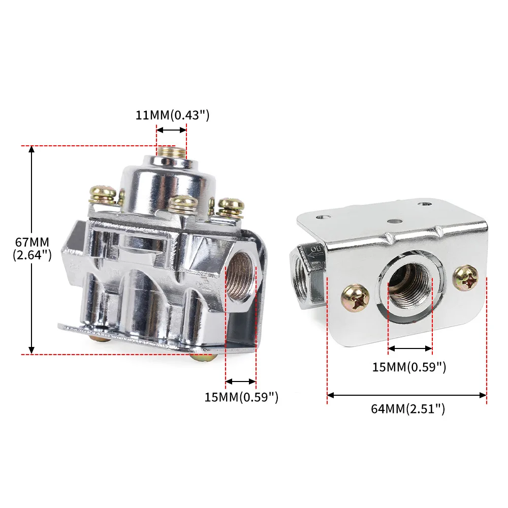 Automotive Modification Parts 3/8 Zinc Alloy Carburetor Fuel Valve 12-804 Fuel Pressure Regulator 12-803