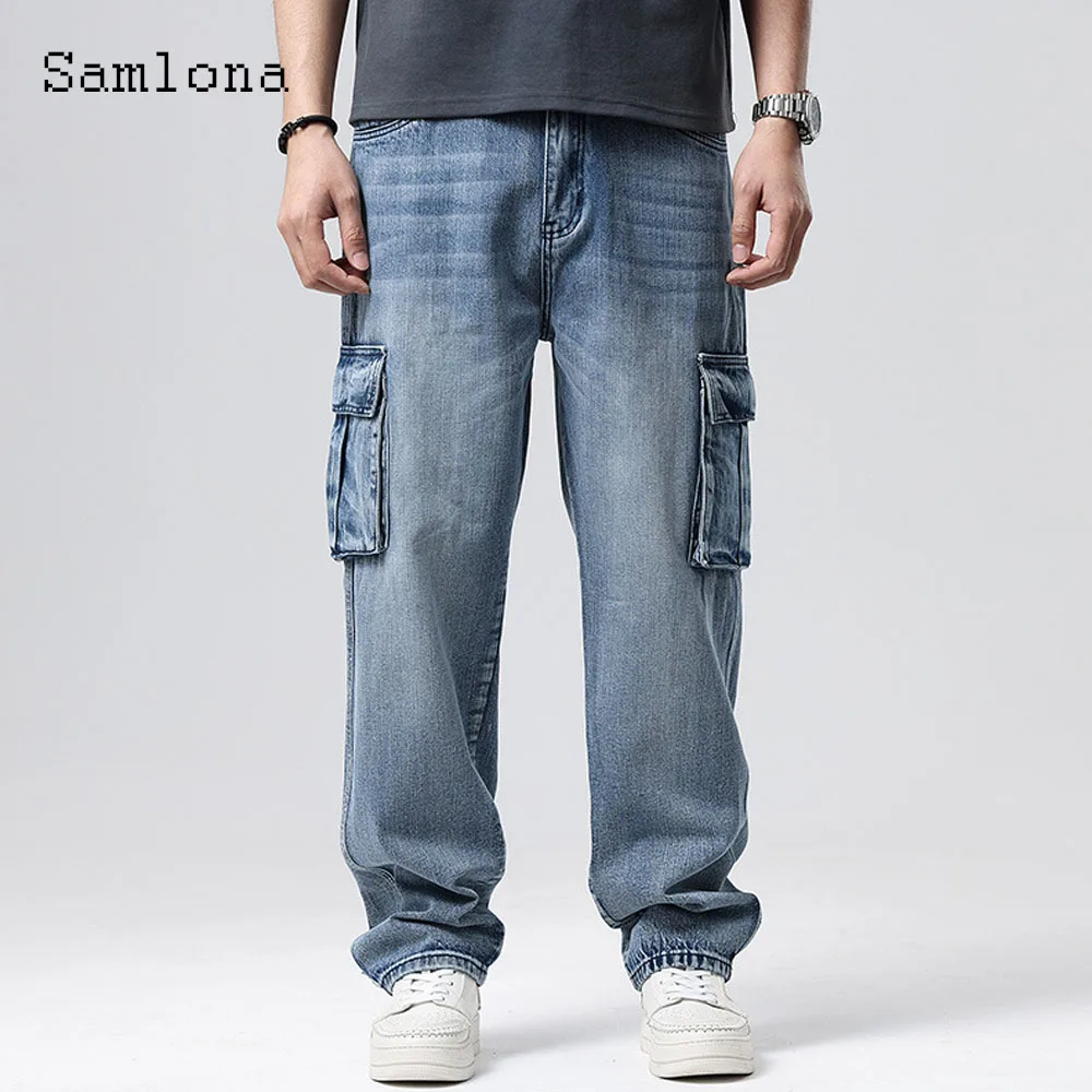 Plus size Mens Sexy Jeans Vintage Stand Pocket Demin Pants Men Streetwear 2025 European and American style Fashion Demin Trouser