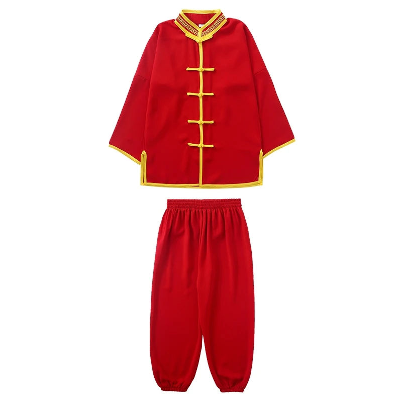 Costume de Wushu à manches longues pour enfants, vêtements trempés pour jeunes, ensembles de chapelle Tai pour garçons et filles, tenues de performance sur scène pour étudiants, Kung Fu, nouveau, 3-16 ans