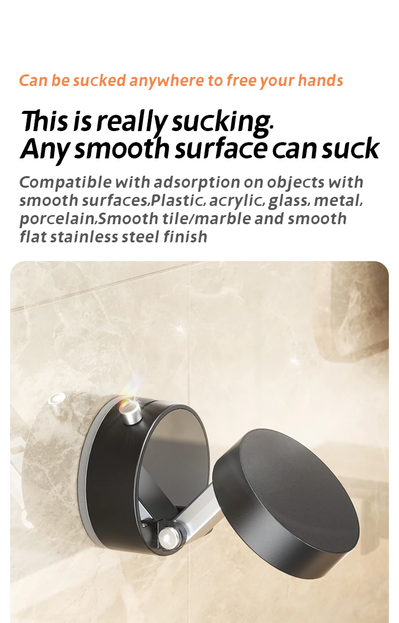 Mini Vakuum Doppel Seite Magnetische Saugnapf Halter Faltbare Küche Faul Telefon Halterung Für iPhone Android Smartphone – Detail 7