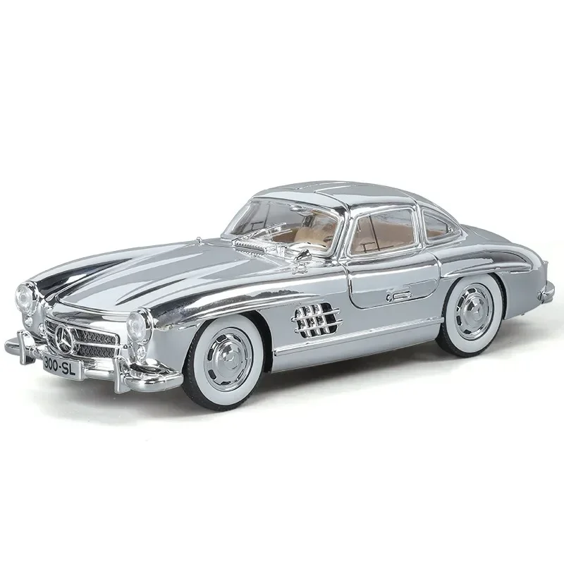 300SL Benzs Vintage Classic Alloy Car Model Simulation 1/24 Scale Sound Light Children Boy Diecast Toy Vehicle Miniature Voitur