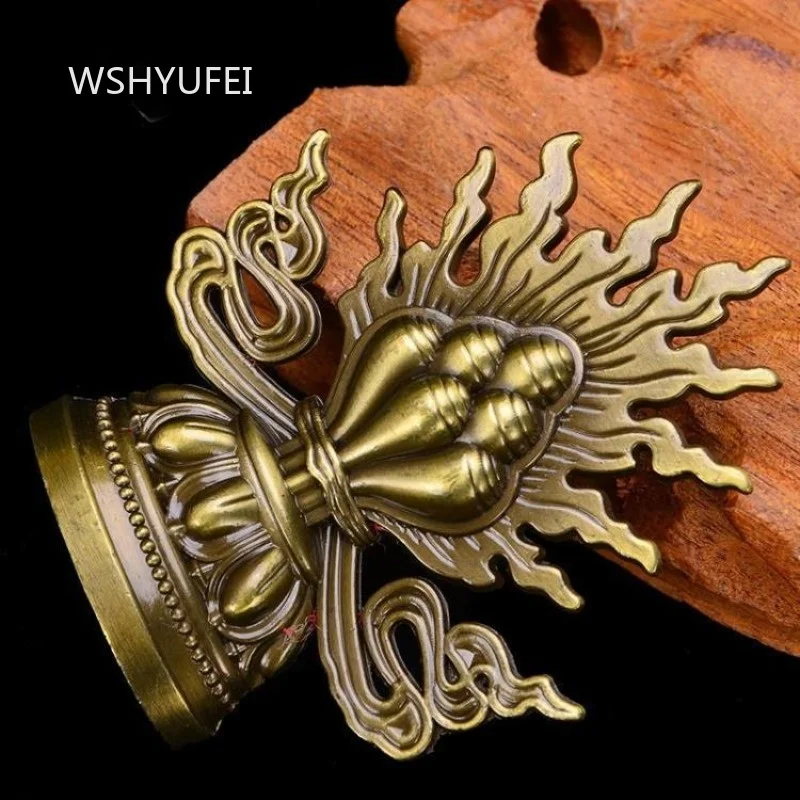 Tibetan 7 Treasures Statue Set Antique Bronze Finish Mini Metal Figurines Traditional Religious Altar Desktop Ornament