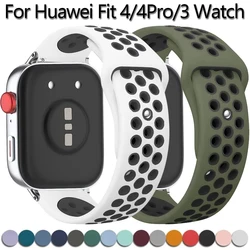 Silicone Sports Strap For Huawei Watch Fit 4/4Pro/3 Bracelet Correa Breathable Watchband for Huawei Watch Fit3/2 Band Wristband
