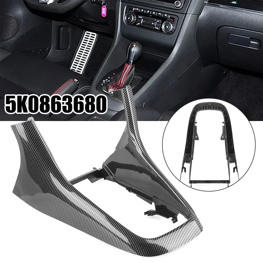 

Carbon Fiber Center Console Frame Trim Shift Panel Covers For Golf 6 MK6 2008~2013 5K0863680# Replacement Parts Car Accessories