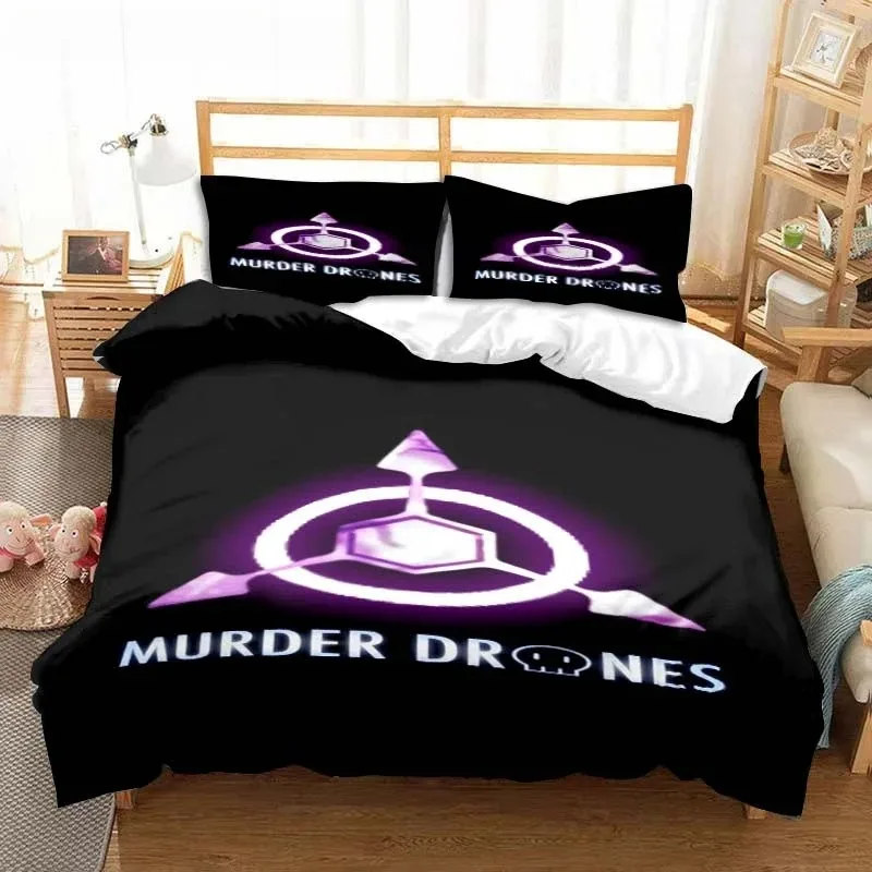 Murder Drones Anime Bedding Set Duvet Cover Pillow Case Children's Bedroom Bed Three-piece Set Single Double King Bed Set Gift