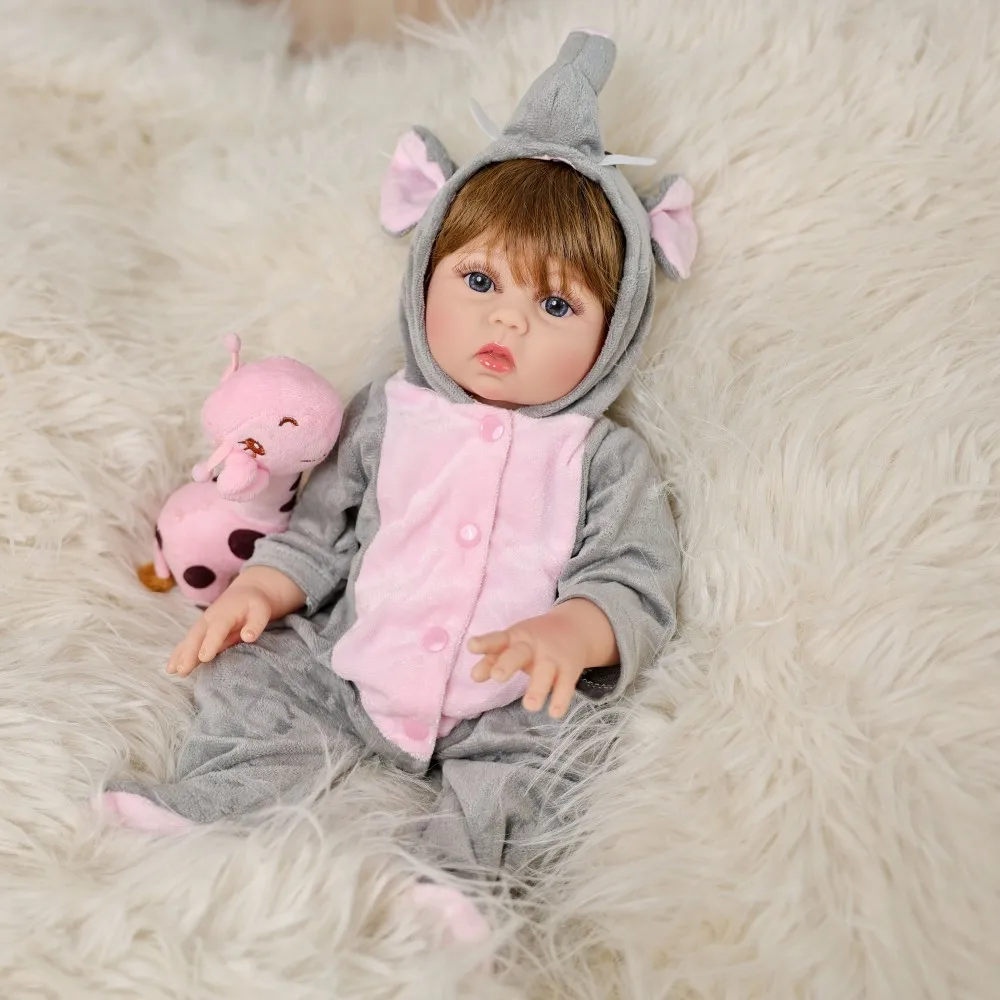 ตุ๊กตาไวนิล Cloveray ขนาด 20 นิ้ว รุ่นคลาสสิก แบบเต็มตัวเหมือนจริง ชุดตุ๊กตาช้างน่ารักสุดๆ ของขวัญคริสต์มาสสำหรับเด็ก