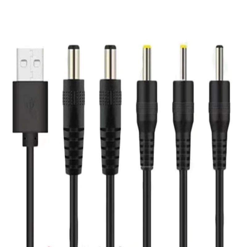 Kabel catu daya USB konektor USB, 5V 9V 12V 2A 1A USB ke DC 5.5x2.1mm 5.5x2.5mm 3.5x1.35mm Jack plug pengisian kabel daya