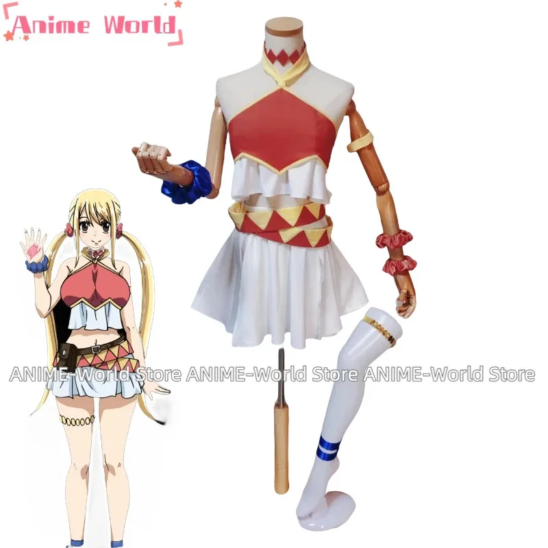 

《Custom Size》Anime Dragon Cry Lucy Heartfilia Dress Outfit Cosplay Costume Party Suit Female Uniform