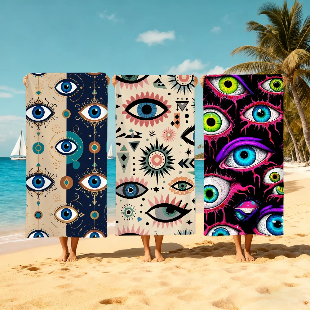 E-Evil ART Towel Beach Quick Dry Soft E-Eye Pool Towels Gift for Travel Gym Shower Camping sports