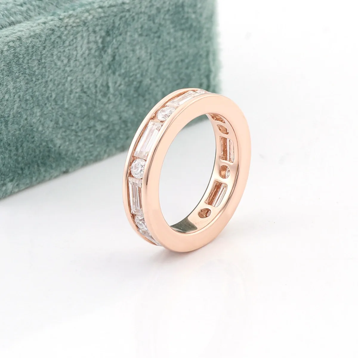 MUSHAN Luxury Custom 14K 18K Gold Rings Band Jewelry With Moissanite Diamond Lab Grown Gemstones Diamond Wedding Ring For Women view 3