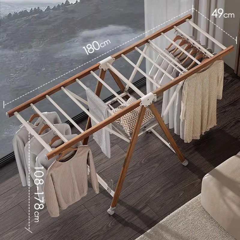 

Foldable Floor Drying Rack for Balcony Aluminum Alloy Home Laundry Helper with Quilt Hanging Space Saving Garment Care Solution