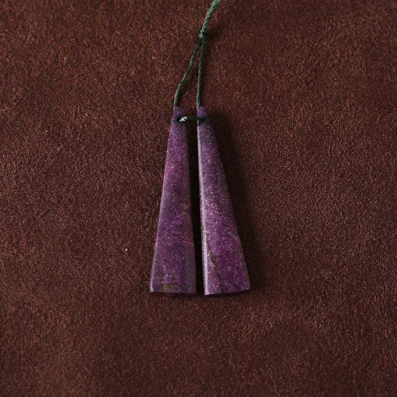 

Модные длинные серьги из натурального камня для женщин, серьги ручной работы с африканским фиолетовым камнем, подарки для вечеринок, ювелирные изделия «сделай сам», 41x10x3 мм, 3,2 г